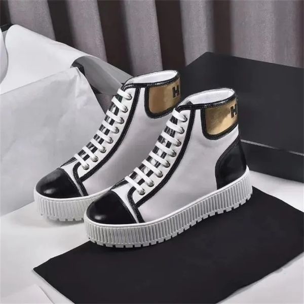 Channel Channel Femmes Designer Luxe Chanelity Meilleure qualité Chaussures décontractées Baskets en cuir de veau Chaussures montantes en cuir verni Taille 35-41