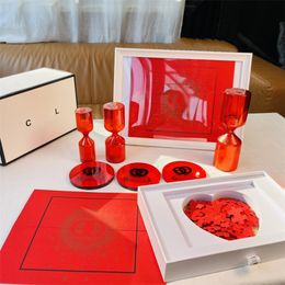 CHANNEL COCO Ensemble de puzzle Sablier Tasse en verre sous-verre Décorations créatives Boîte cadeau à collectionner