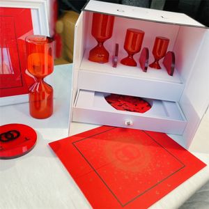 CHANNEL COCO Zandloper puzzelset Glazen bekermat onderzetter Creatieve decoraties Geschenkdoos om te verzamelen