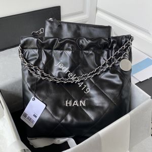 Kanaalmunt 22 zak onderarm tas zachte schapenvacht ketting boodschappentas glad lederen hobos tas goud zilveren ketens schoudertassen hoge capaciteit crossbody tas portemonnee portemonnee portemonnee