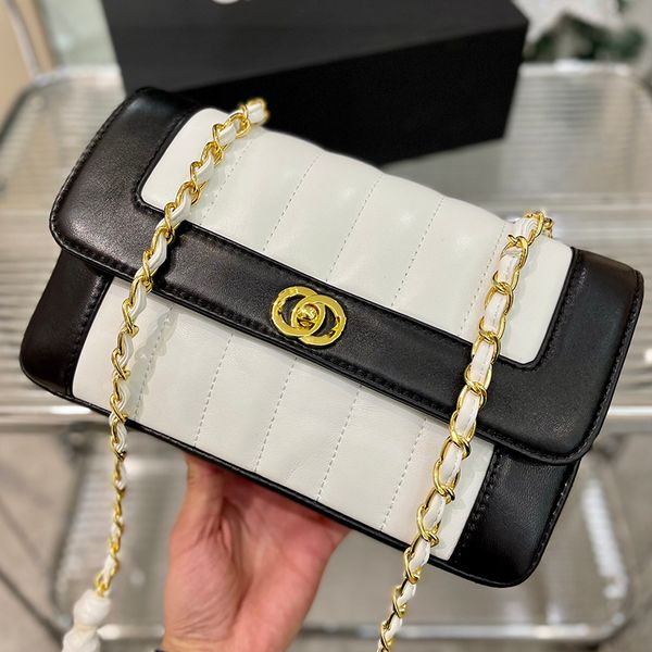 Bolso de diseñador de canal Bolso de mujer Bolsos de hombro de lujo Caviar Solapa de cuero de piel de cordero Bola de oro Cadena de hardware de metal Bolso de mano cruzado retro bolso de mano