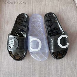 Channel Designers PVC-Gelee-Hausschuhe für Männer und Frauen, Sandalen, Sommerschuhe, flache Flip-Flops, Alphabet, Kristall, transparent, transparenter Slipper, Slides, Sneaker