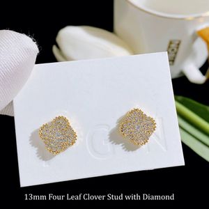 Kanaal Diamond Stud Earring Sieraden Ontwerper voor Vrouw Hoop Studs Oorbellen Kleine Vrouwen Geometrische Oorbellen Parelmoer Orecchini Verguld
