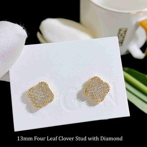 925 Silver Diamond Stud Boucles d'oreilles Bijoux de luxe Designer Boucles d'oreilles Femmes Cercle Petite Géométrique Nacre