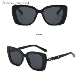 Kanaalglazen nieuwe designer zonnebril Zwart dik frame zonnebril voor dames gevorderd in stijl persoonlijke mode pittig meisje katten oog chanells zonnebril 1409