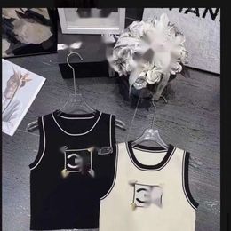 Channel Knitwear Designer C Top Quality Luxury Fashion Original Label New Letter Trinted Camisole Vest Women Slim Short sans manches externes