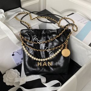 Kanaal mini hobos tassen zachte schapenvacht ketting munt Shopping 22 tas glad leer okseltas goud zilver kettingen logo bakken schoudertassen crossbody tas portemonnee portemonnee