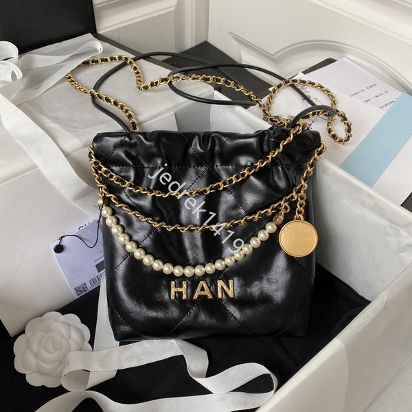 Channel mini hobos sacs en peau de mouton souple Chain coin Shopping 22 Sac en cuir lisse Sac sous les bras Chaînes dorées en argent logo totes Sacs à bandoulière sac à bandoulière portefeuille sac à main