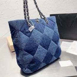 sac de créateur Shopping Bag sacs à main de luxe Denim Blue Black Quilted Chain Tote Luxurys Sacs à main Maxi Designer Sac à bandoulière 25cm
