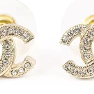 Kanaalknop oorbellen parel diamant drop gouden oorbellen ontwerper voor vrouwenmodemerk niet vervagen zilveren bruiloft oringen 225 g
