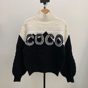 Canal superior Original Lujo Suéteres de mujer Diseñador COCO Diseño clásico Ropa Sudadera con capucha Suéter de punto Mantener abrigado Cárdigan Manga larga Cachemira Negro Blanco