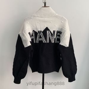 canal top original luxe femmes pulls designer COCO design classique vêtements à capuche pull en tricot garder au chaud cardigan à manches longues en cachemire noir laine blanche