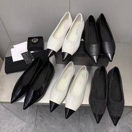Channe Topquality Work Shoes and Shoe Fashion Accessories Point Singletoe Leather Nouveau femelle Breffe-Thin Thin High Party Slippers Mesdames Sexy Skinny Lea