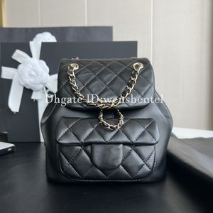 Canal Mujer Diseñador Mochila Cadena de moda Bolso de lujo 10A Caviar de alta calidad Cuero de vaca Bolsa de viaje de gran capacidad Bolsa de cubo de maquillaje de piel de oveja suave