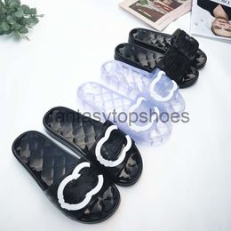 Channe des femmes de concepteur pantoufles cf transparent pvc jelly sandals lettre femme imprimé luxe d'été glisses de slicone les tongs de dame silicone sneakers 35-42