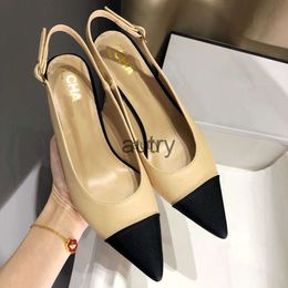 channellies schoen Designer enkele schoenen dames hoge hakken 2024 nieuwe tweekleurige mode klassieke kleur bijpassende hoge hakken Bao hoofd kanaal jurk schoenen