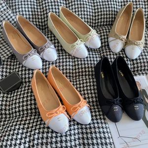 Channellies chaussures Designer robe chaussures peau de vache ballerines chaussures de danse mode femmes noir plat bateau chaussure sandale dame cuir paresseux canal sandale mocassins