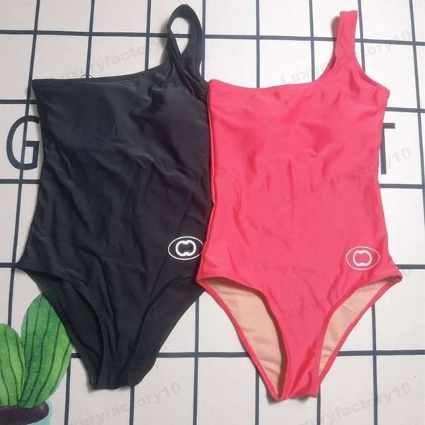 Channells Summer Mélanger les maillots de bain en bikini unique deux couleurs avec lettre de bain de plage de couleur de taille haute lettre 810