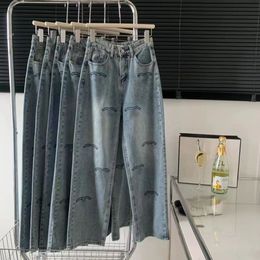 CHANNluxury Ropa de mujer Jeans para mujer Jeans con agujeros en la parte inferior pantalones para mujer pantalones con agujero en la parte inferior de campana pantalones de mezclilla cintura moda Pantalones azules diseño de pantalones