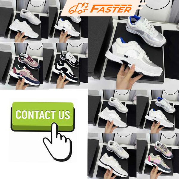 Chans Designer Zapatillas de deporte de lujo Zapatillas de deporte Zapatillas para correr de alta calidad Mujeres Aumento de altura interior 2024 Nueva moda Versátil Bloqueo de color Fondo grueso Antideslizante