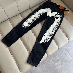 Chaopai Fushen -broek Moling jeans losse en casual borduurwerk Jacquard maat gepersonaliseerde rechte buis splicing print 406725