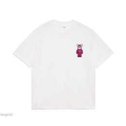 Chaopai Little Bear 230g Camiseta con Hombros Sueltos de Crayón violento Puro de Doble Hilo