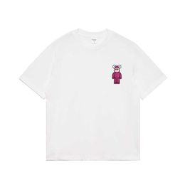 Chaopai Little Bear 230g Double fil pur coton Violent Crayon T-shirt à épaules amples