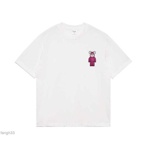 Chaopai Little Bear 230g Double fil pur Violent Crayon T-shirt à épaules amples