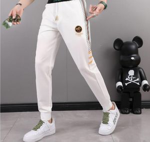 Chaopai pantalons pour hommes nouveau pantalon blanc pantalons de sport pantalons longs décontractés pantalons de santé pour hommes printemps Slim Fit maille Leggings rouges