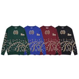 Chaopai Rhude Micro Label Etnische Cashew Jacquard Ronde Hals Knitwear Heren en Dames High Street Sweater Jas