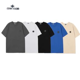 Chaopai Stone Cross Island T-shirt à manches courtes avec imprimé île, ample, col rond, bas de Couple pour hommes à la mode, 2024, 2024
