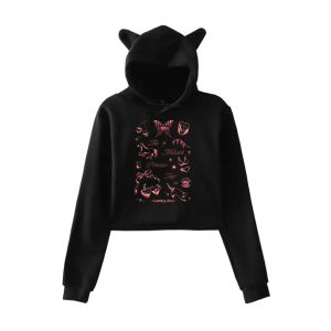 Chappell Roan Midwest Princess Tour 2024 Crop-top Hoodie Femmes Y2K Streetwear Hip Hop Kawaii Cat Eart HARAJUKU Sweat Cropped