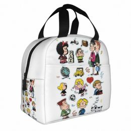 Personnages Mafalda découpés sacs à lunch isolés sac isotherme déjeuner Ctainer grande boîte à lunch fourre-tout fille garçon plage en plein air X2BN #