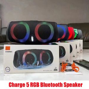 Charge 5 RVB Lumière Bluetooth Haut-Parleur Charge5 Portable Mini Sans Fil Extérieur Étanche Subwoofer Haut-parleurs Support TF Carte USB 5 Couleurs