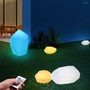 Lampe LED imperméable en pierre scintillante, Charge, lumière de paysage à couleur changeante, avec télécommande, pour décoration de jardin, Patio, cour