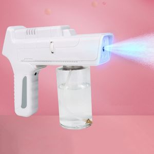 Pistola desinfectante con Nano spray recargable, desinfectante de mano, máquina de niebla, máquina de humo para escenario, pistola Nano con luz azul, pistola rociadora para cabello, Coche