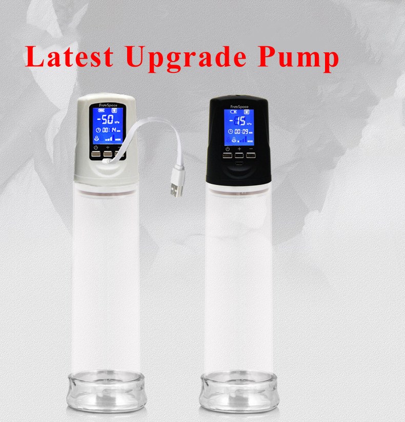 Pompa per pene elettrica con caricatore USB a cristalli liquidi USB, ingrandimento del pene automatico ricaricabile tramite USB