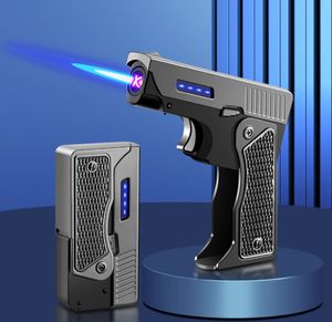 Le dernier briquet de charge de 83MM personnalité style créatif gaz électrique double pistolet style une variété de styles à choisir parmi le soutien logo personnalisé