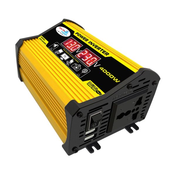 Charger 4000W Cordiale de voiture DC 12V à AC 220V 110V Tension 50Hz Transformateur de tension double 2 USB LED Digital Affichage Auto Accessoires