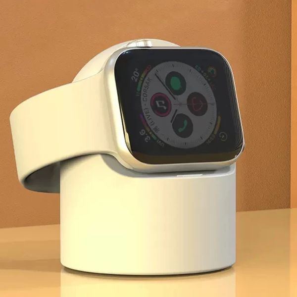 Soporte del cargador para el cargador ultra durable del modo de la mesita de noche del silicón de la serie del reloj de Apple para el reloj