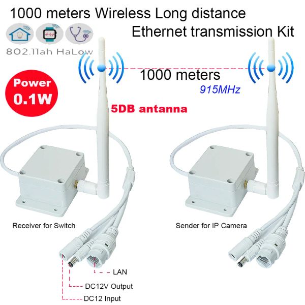 Chargers 1 à 1 Wireless 1000 mètres longue distance 1080p 5MP AP Le récepteur de l'émetteur est adapté à l'équipement IP PTZ IP Camera Ethernet