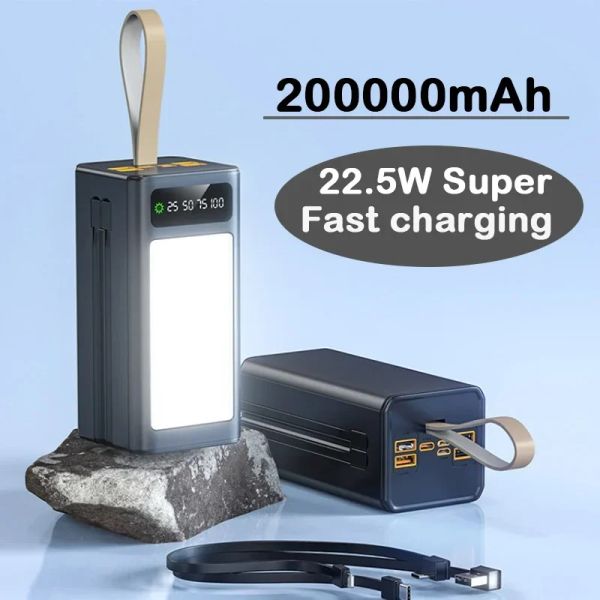 Chargers 100% Nouveau Original 200000mAh Banque d'alimentation de charge rapide Portable Chargeur de batterie externe de grande capacité adaptée aux ordinateurs portables iPhone