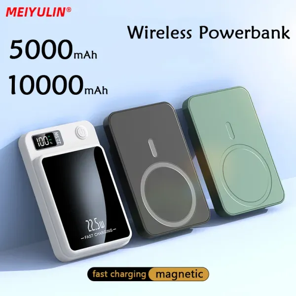 Chargers 10000mAh Banque d'alimentation magnétique Chargeur rapide sans fil batterie de rechange externe portable 5000mAh Powerbank pour iPhone 15 14 13 Xiaomi