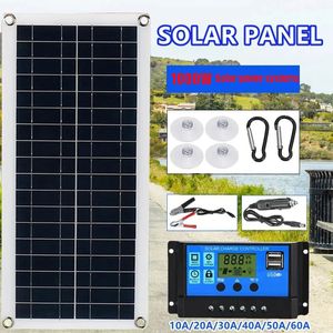 Cargadores 1000W Inversor Panel solar 12V Batería 10A 60A Kit de controlador Teléfono móvil RV Coche Caravana Hogar Camping Al aire libre 231030