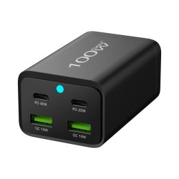 Chargers 100W USB C Fast Charger Gan 4 in 1 Station de charge avec 2 USBC (40W + 20W) et 2 ports USB (18W + 18W) pour les ordinateurs portables MacBook iPhone SA