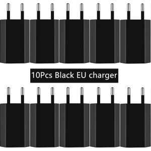 Laders 10 stcs/lot EU -plug 5V 1A AC USB -lader Wall Power Adapter voor Samsung voor iPhone HTC Huawei Xiaomi mobiele telefoonladerkabel