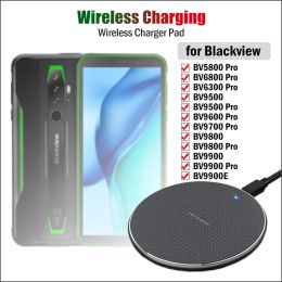 Chargers 10W Charge sans fil Qi Fast Wire pour Blackview BV9200 BV9500 BV9600 BV9700 BV9800 BV9900 BV5100 BV5800 BV6800 Pro Wireless Charger