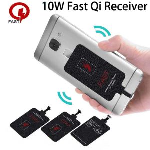 Chargers 10W Qi Receiver sans fil pour iPhone5 6 6s 7 Type C Adaptateur de chargeur sans fil rapide universel pour Samsung Huawei Xiaomi