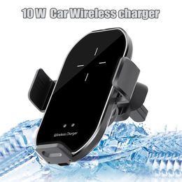 Cargadores 10W Cargador de coche inalámbrico Qi Adaptador de carga rápida Soporte de ventilación de aire para iPhone 11 Pro Samsung A71 Moto Stylo con caja al por menor