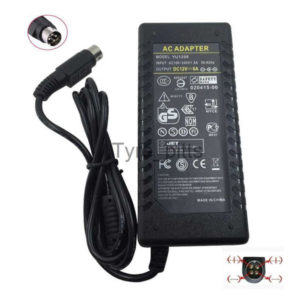 Cargadores 12V6A Adaptador de CA CC de 4 pines con chip IC Fuente de alimentación conmutada 12V 6A 72W Para LCD TV Monitor Adaptador Convertidor TV DVR Cargador x0729